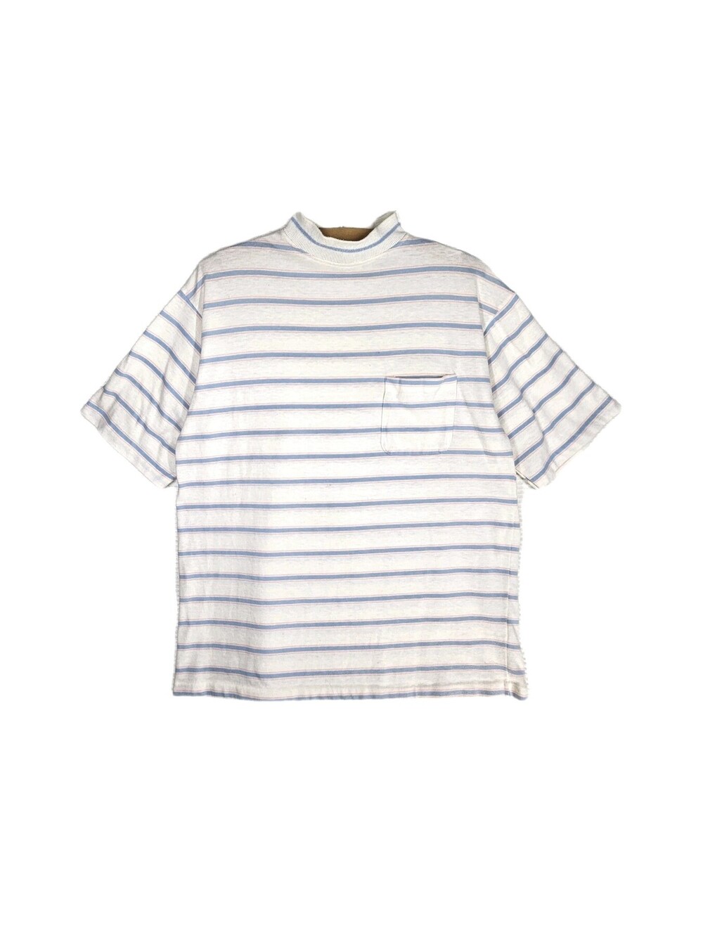 Vintage 90s Knit Stripe Tshirt Single Stitch Womens XL USA 100% Cotton Country